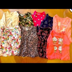 Assorted toddler girls long sleeve printed shirts